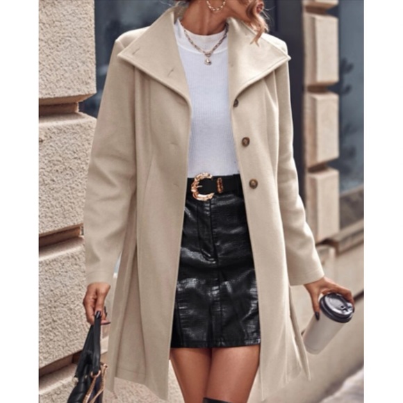 Luxe single breasted belted overcoat - Picture 5 of 8